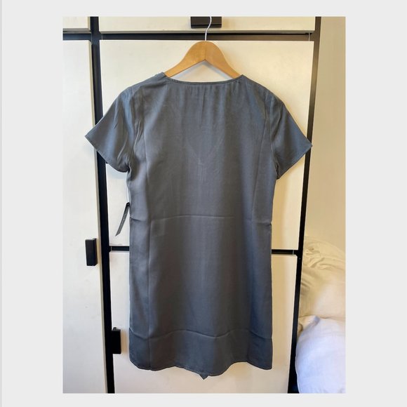 Dear Friend Satin Drape Front Shift Dress - Picture 6 of 8